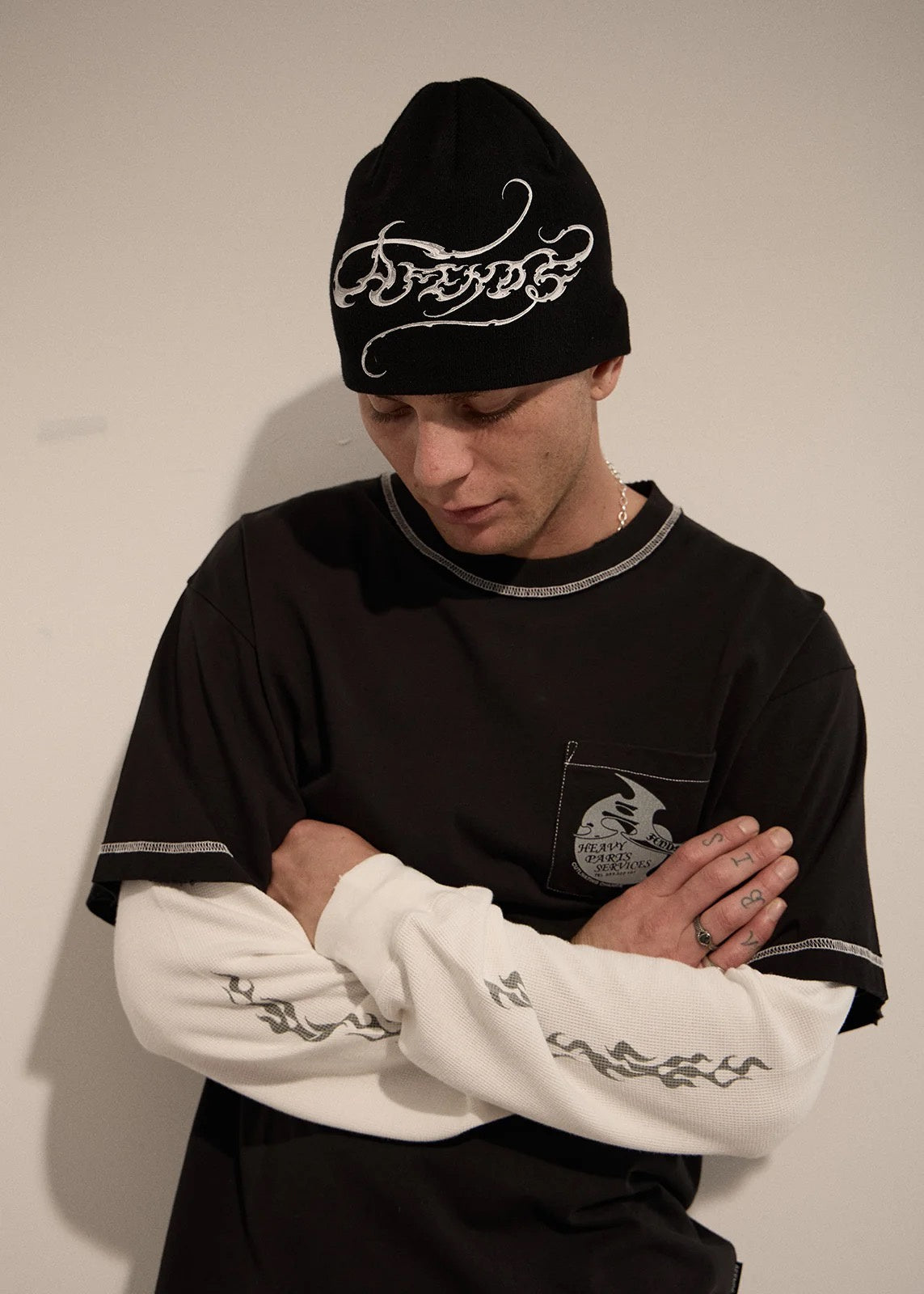 Afends Razor Skull Beanie - Black