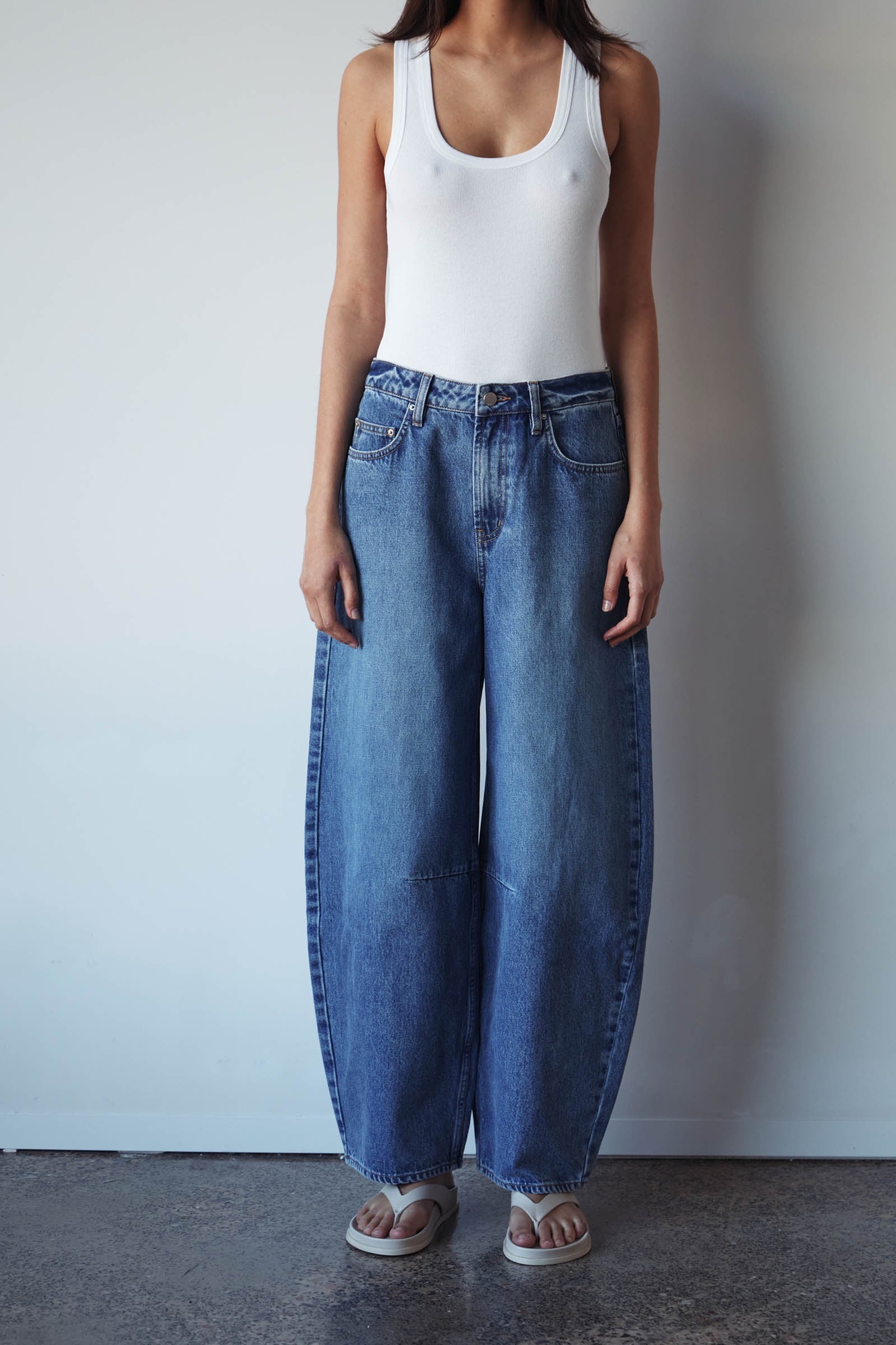 Assembly High Rise Barrel Jean Classic Blue