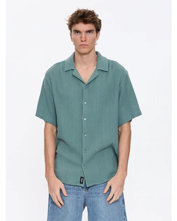 Thrills Evolution Bowling Shirt Green Coast