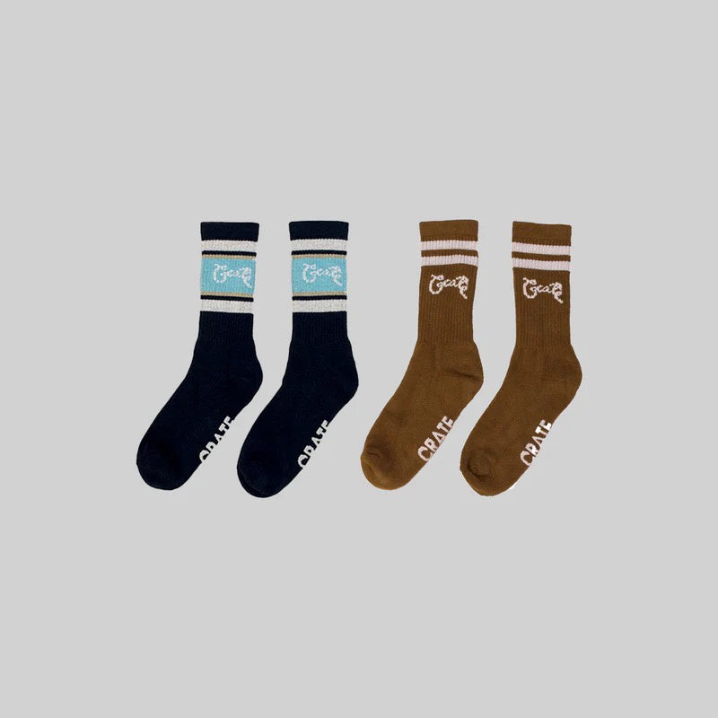 Crate Stripe 2 Sock Pack Multi