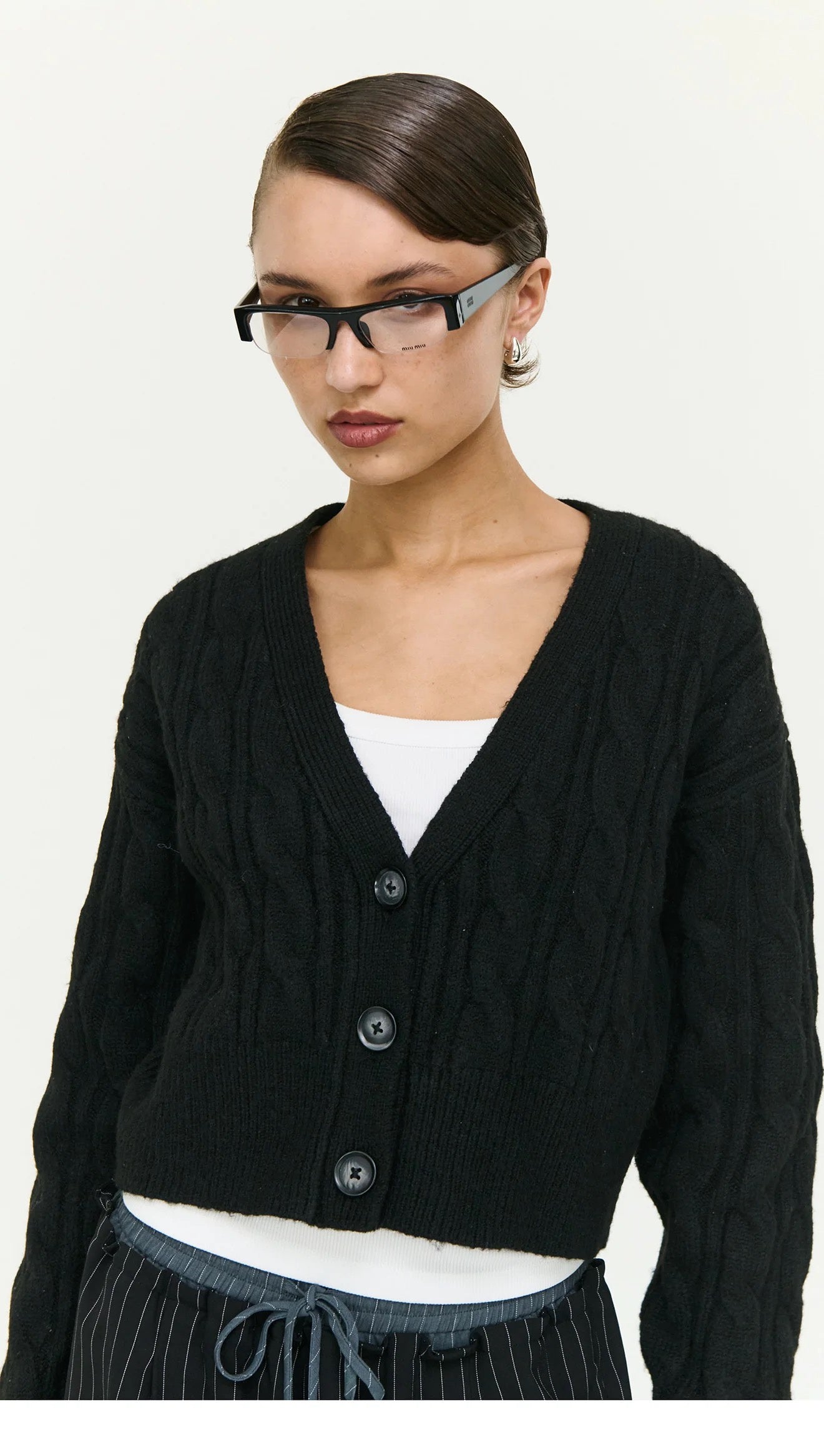Staple the Label Salem Cable Knit Cardigan