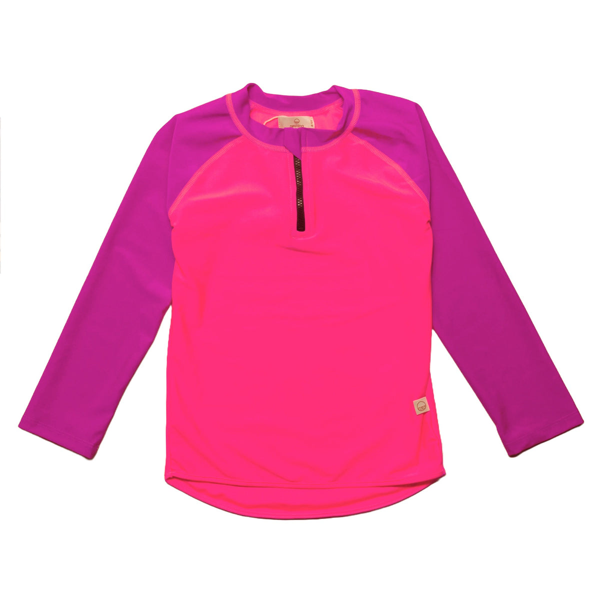 Nestling Neon UPF50+ Swim Zip Rash Vest - Neon Pink