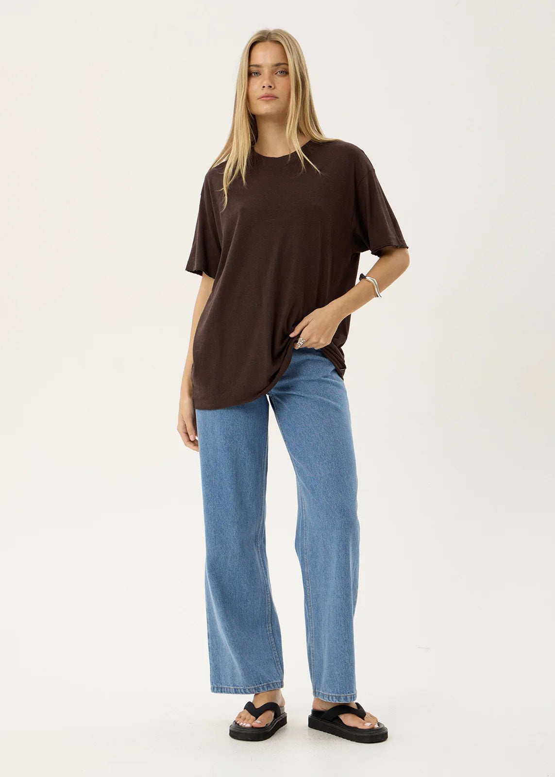 Afends Slay Oversized Tee - Coffee