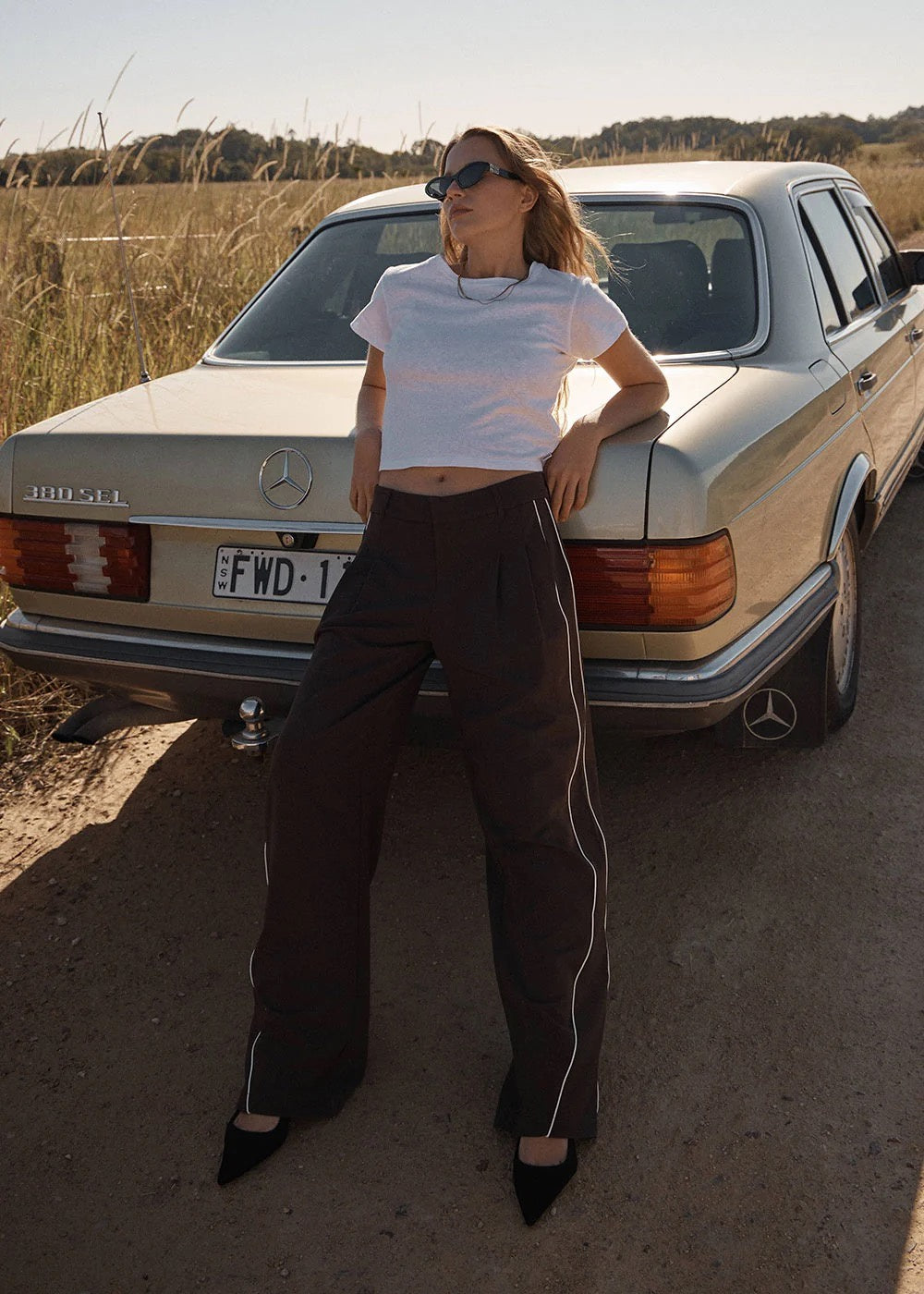 Afends Dita Low Rise Trouser - Coffee