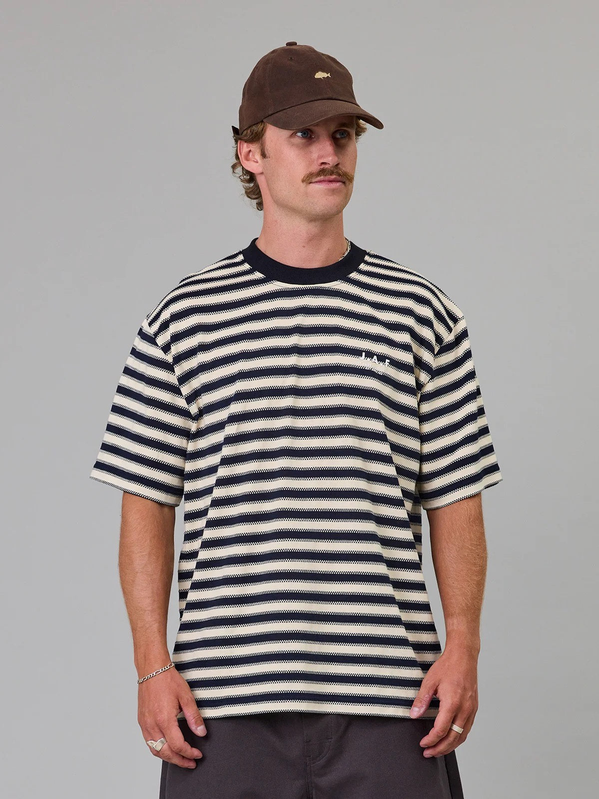 Just Another Fisherman JAF Shore Tee Navy Stripe