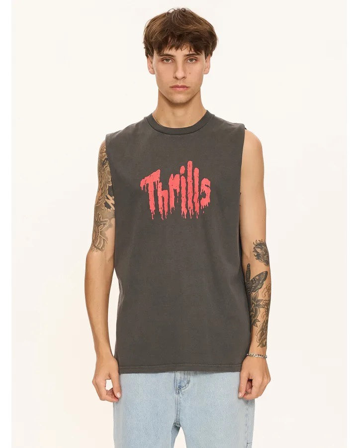 Thrills Once Bitten Twice Shy Merch Fit Muscle Tee Merch Black