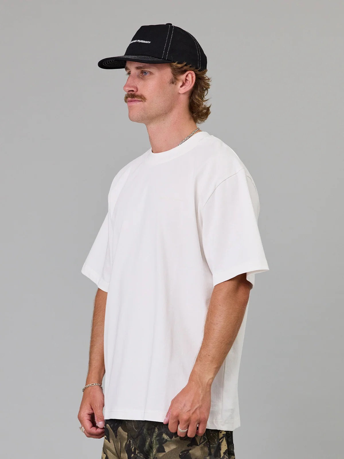 Just Another Fisherman Script Heavy Shore Tee White