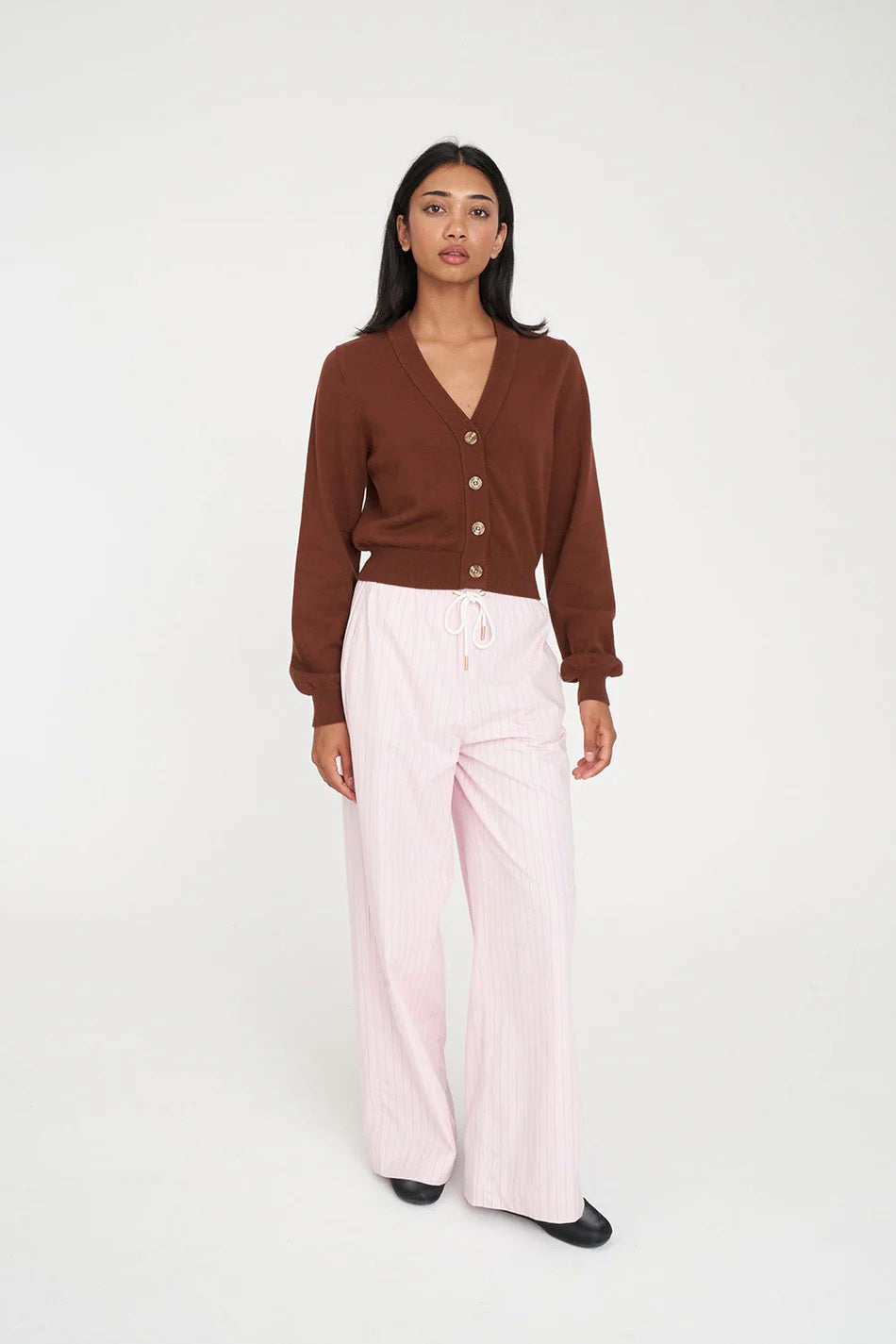 Huffer Bibi Knit Cardigan -Chesnut