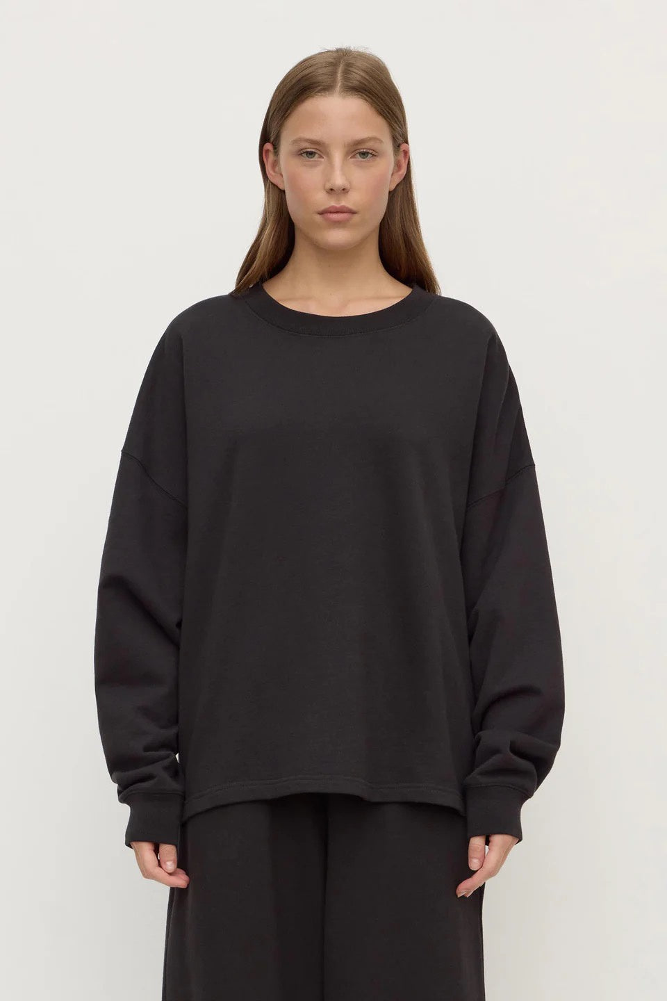 Assembly Brushed Cotton Lounge Sweater Black