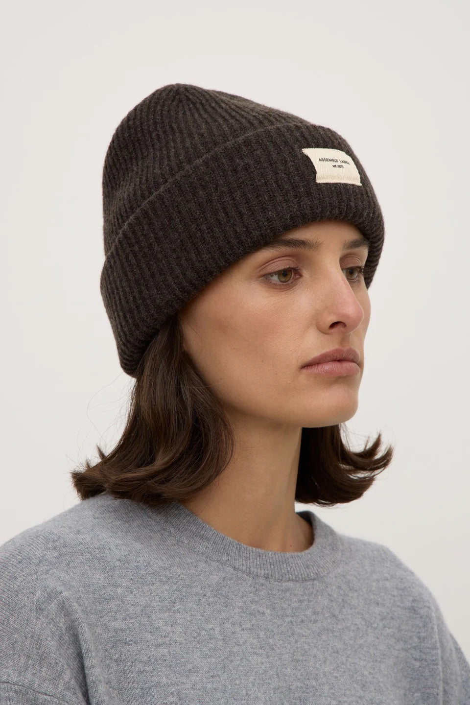 Assembly Wool Rib Beanie Ganache