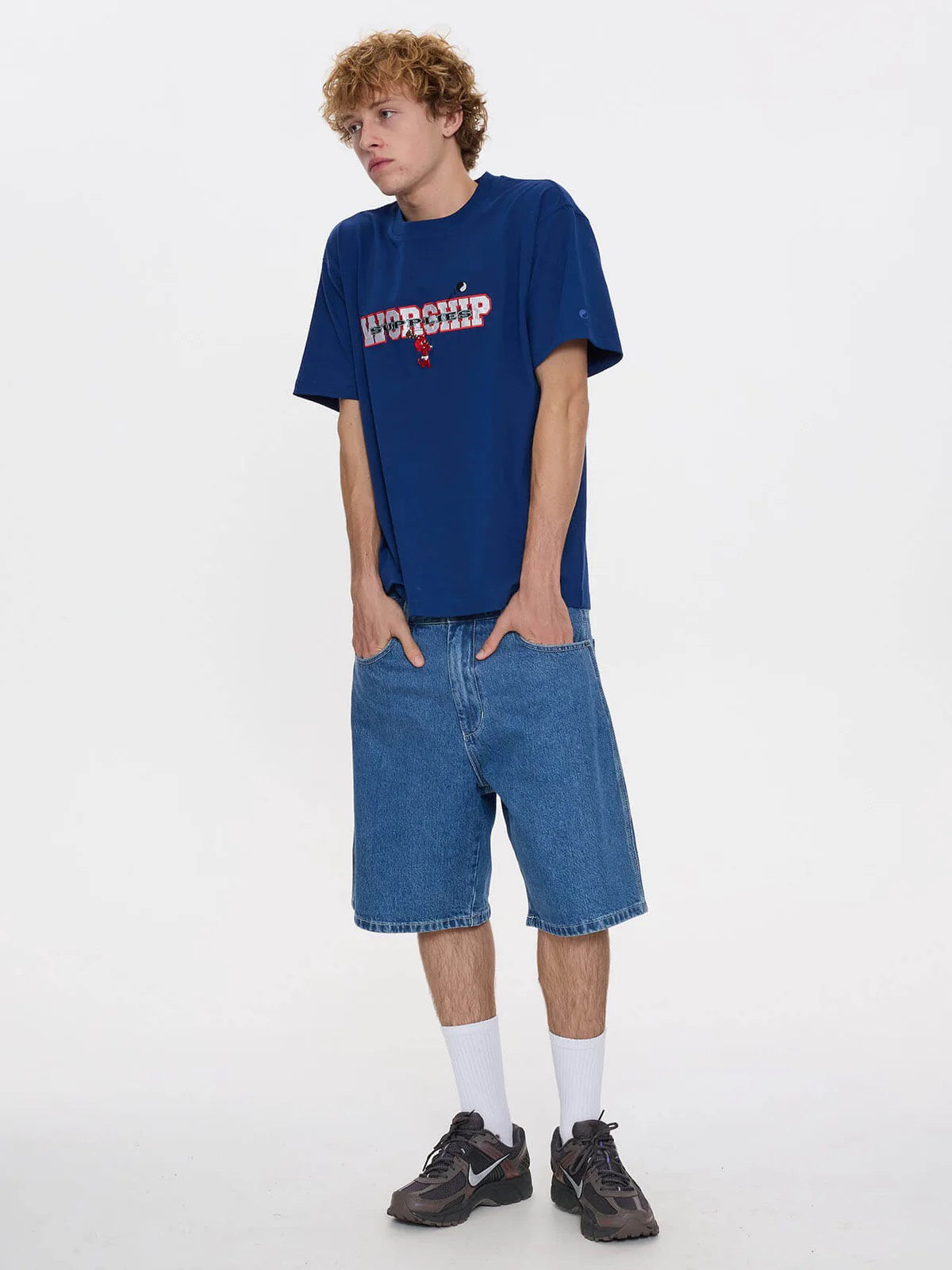 Worship Belter Big Dawg Jean Short Sky High Blue