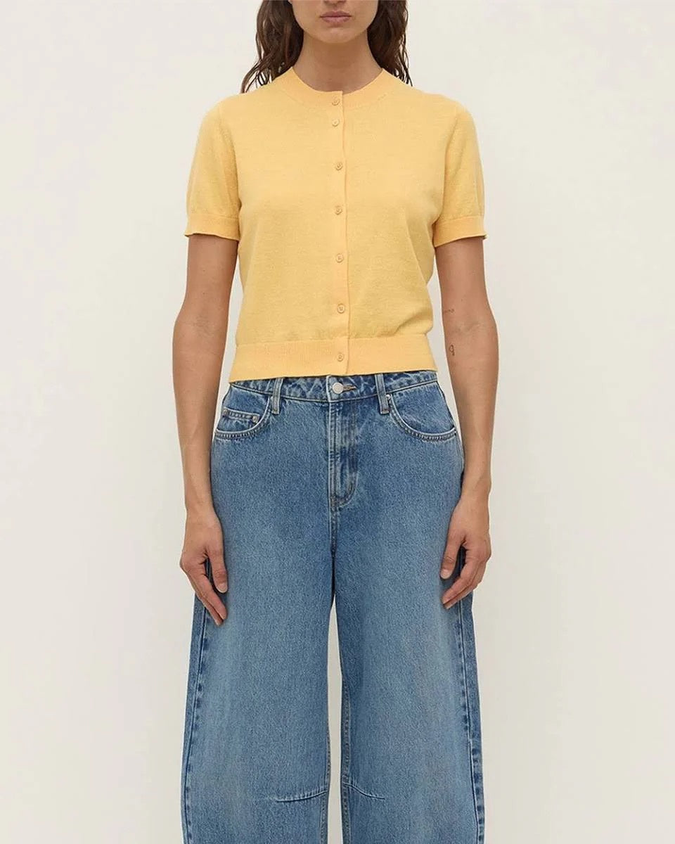 Assembly Semra Cotton Cashmere Short Sleeve Cardigan Sol