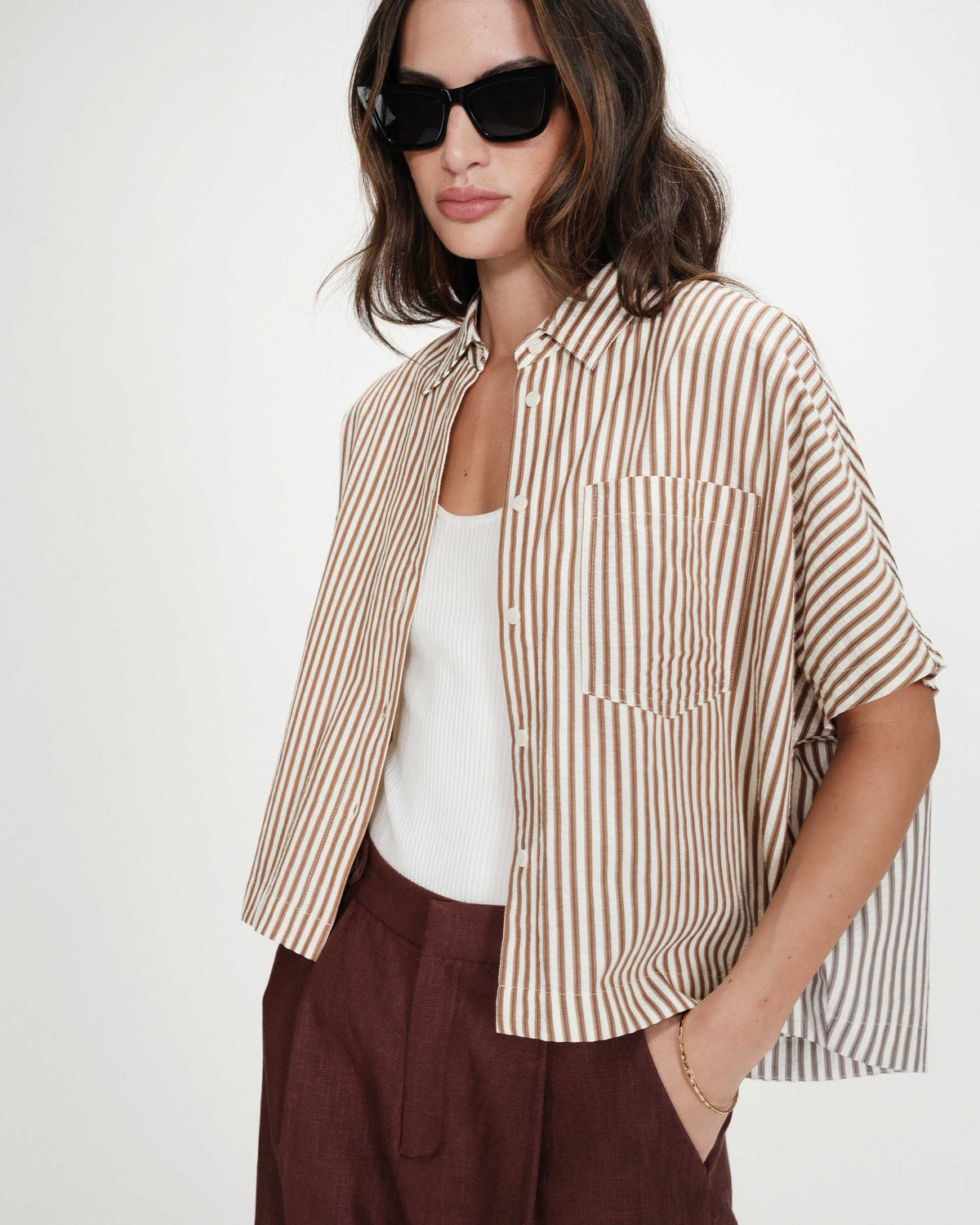 Grace &amp; Mila Vercia Shirt Mocha