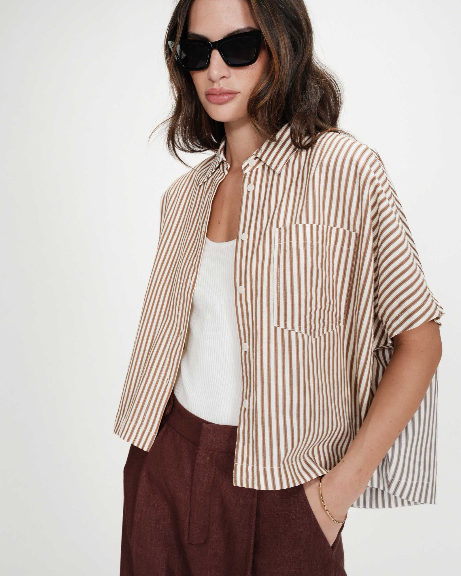 Grace & Mila Vercia Shirt Mocha