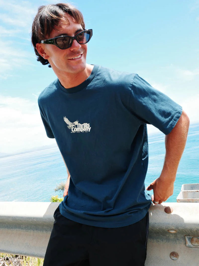Thrills Between Chaos & Calm Merch Fit Tee Federal Blue
