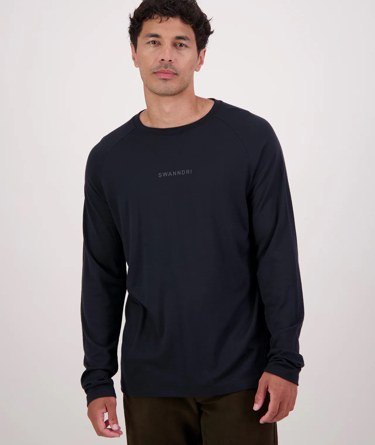 Swanndri Carlton Mens LS Merino Tee Black