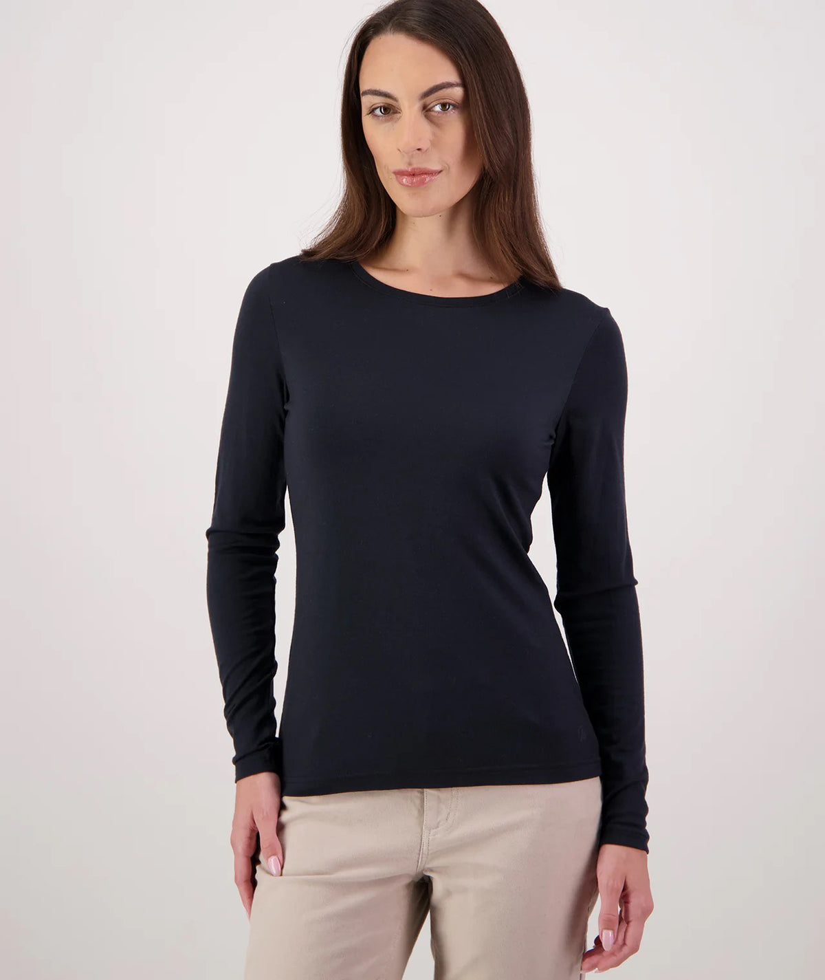 Swanndri Cass Womens LS Merino Top Black