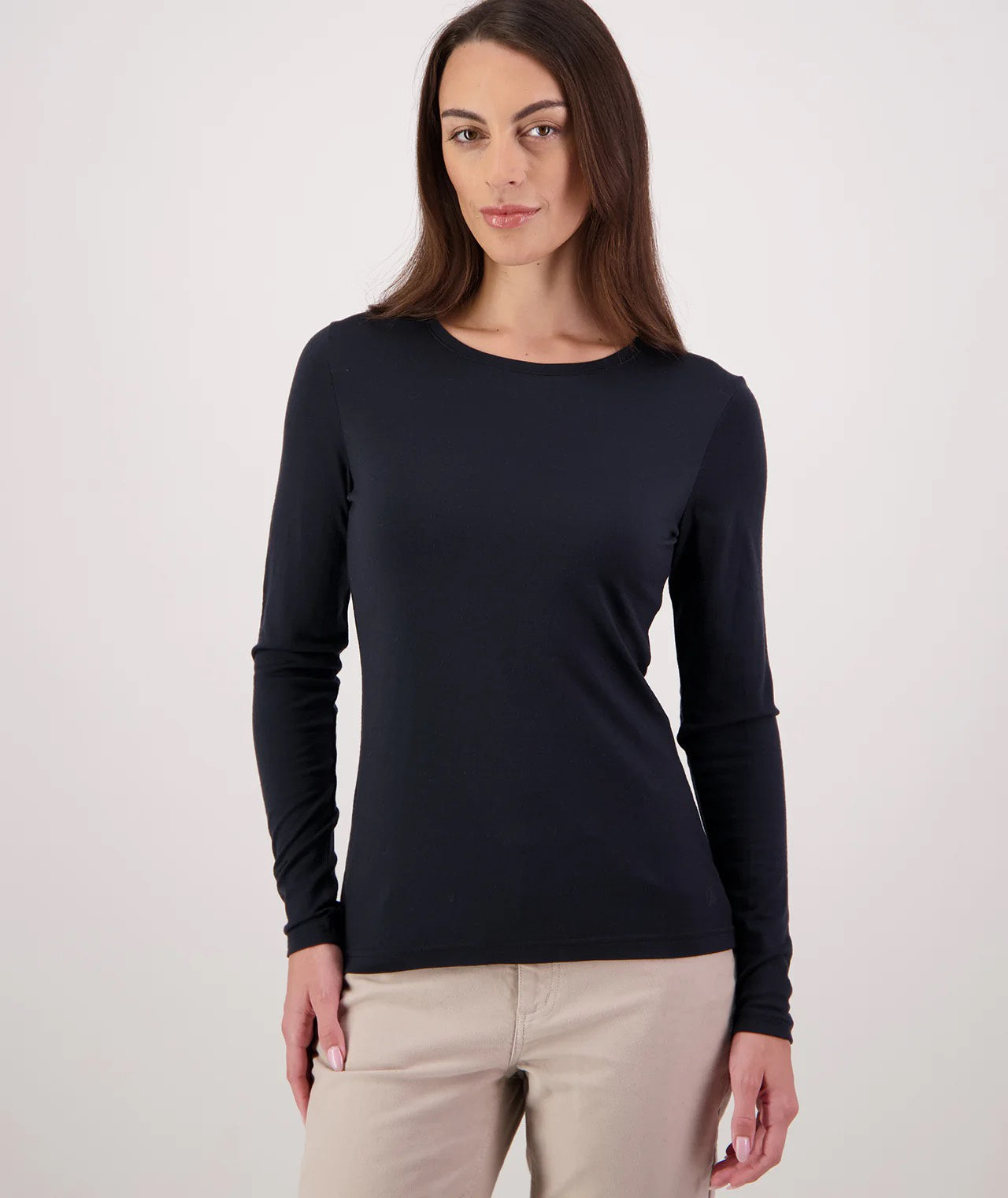 Swanndri Cass Womens LS Merino Top Black