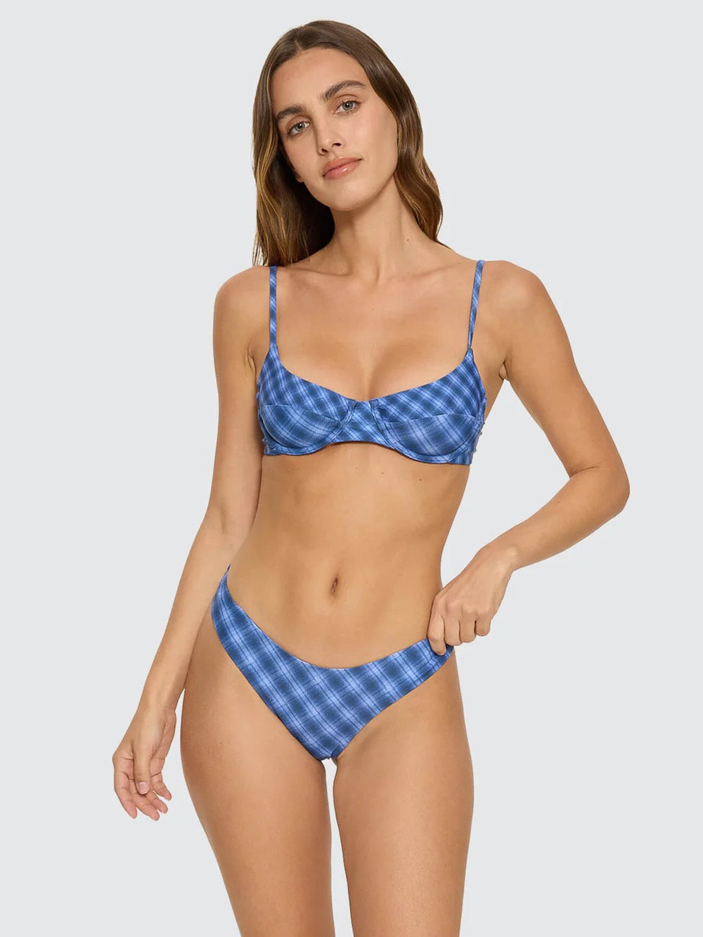 Thrills High Speed Check Reversible Classic Bikini Bottom