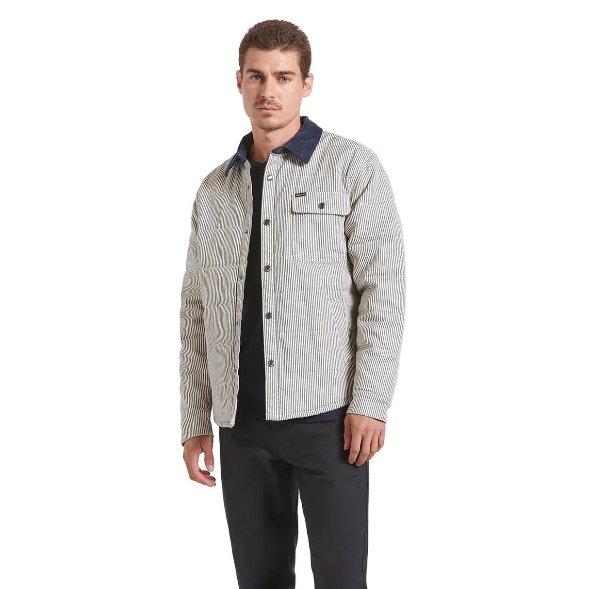 Brixton Cass Jacket Whitecap/ Mood Indigo Hickory