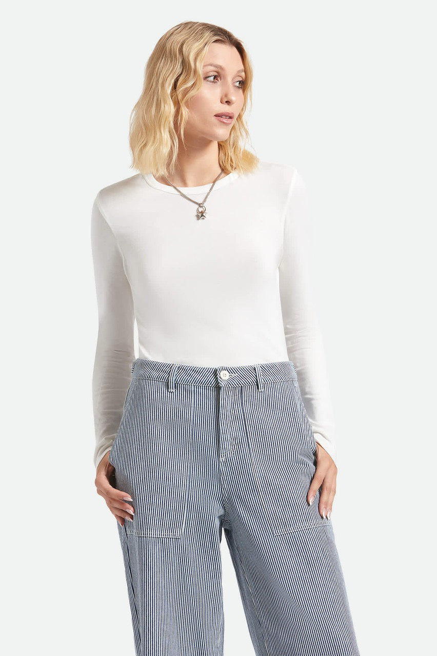 Brixton Carefree Organic L/S Tee Off White