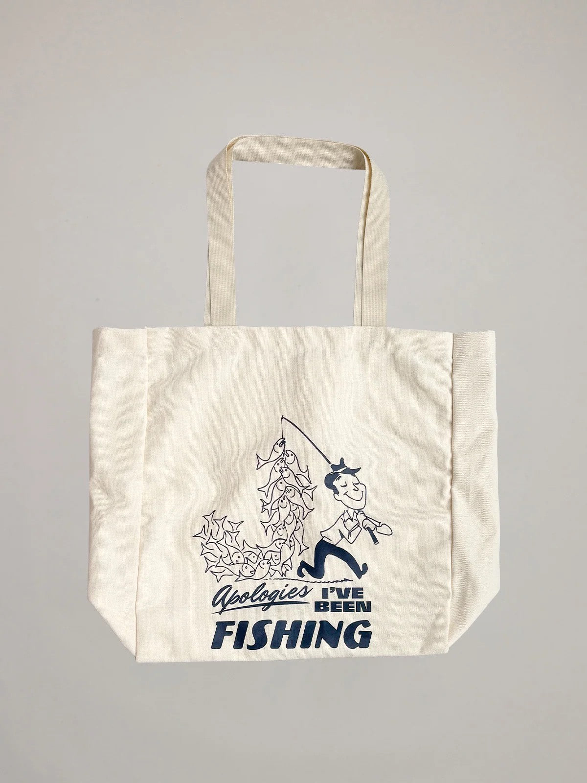 Just Another Fisherman Apologies Tote Bag Off White