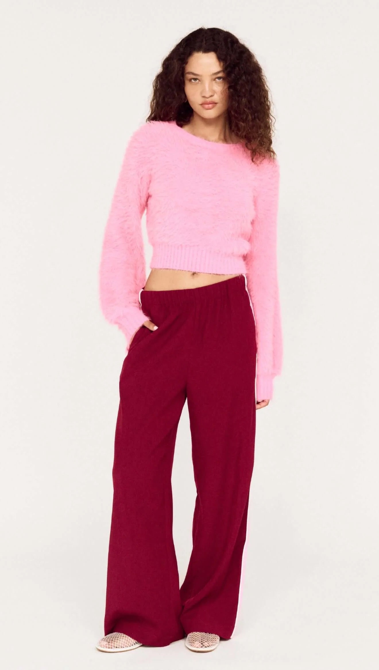 Mink Pink Vesper Casual Pant Wine/Pink