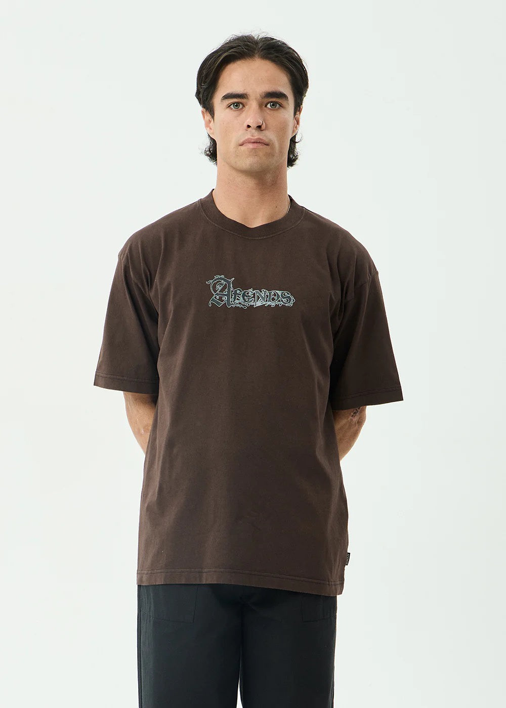 Afends Labyrinth - Boxy Tee - Washed Coffee