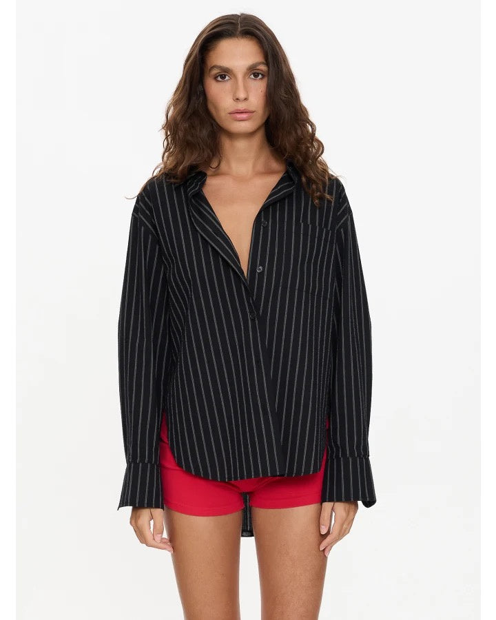 Thrills Unwind Stripe Oversized Shirt