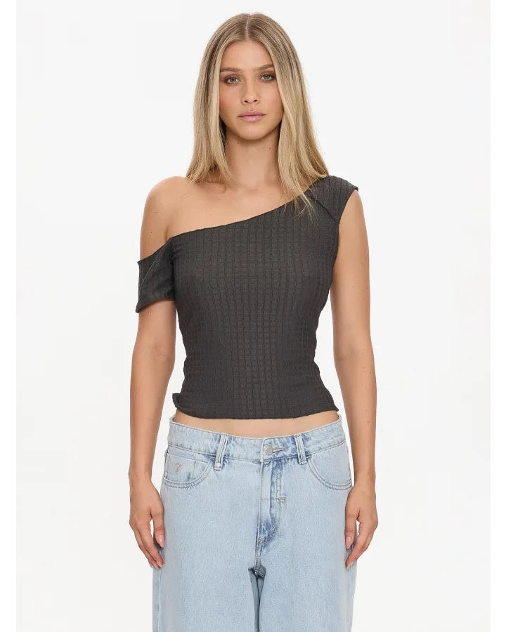 Thrills Care Less Top Dark Charcoal