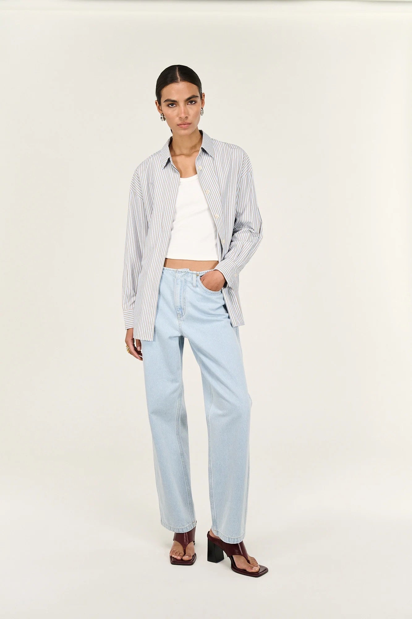 Staple The Label Muse Stripe Shirt Blue