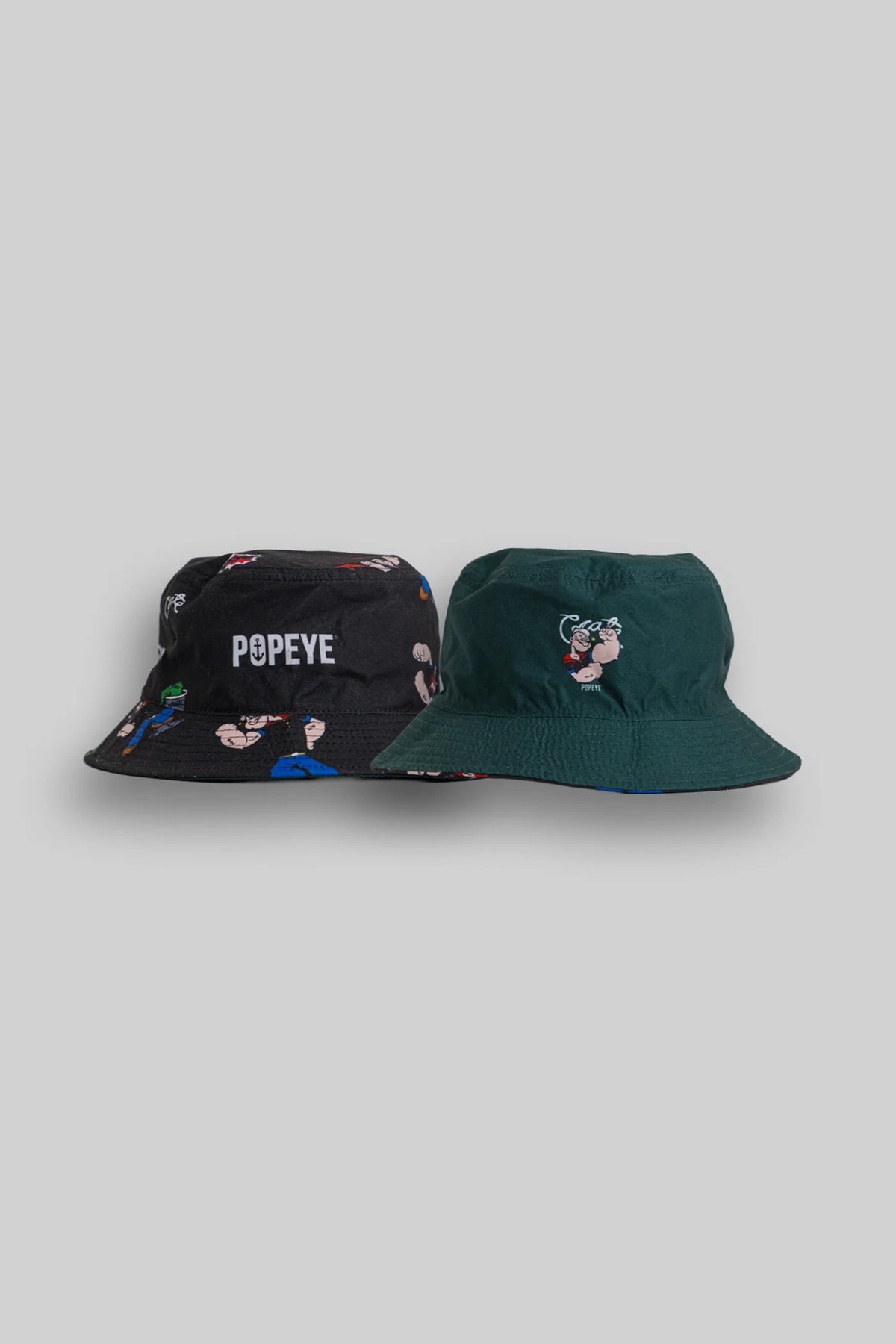Crate X Popeye Reversible Bucket Hat Black/Pine