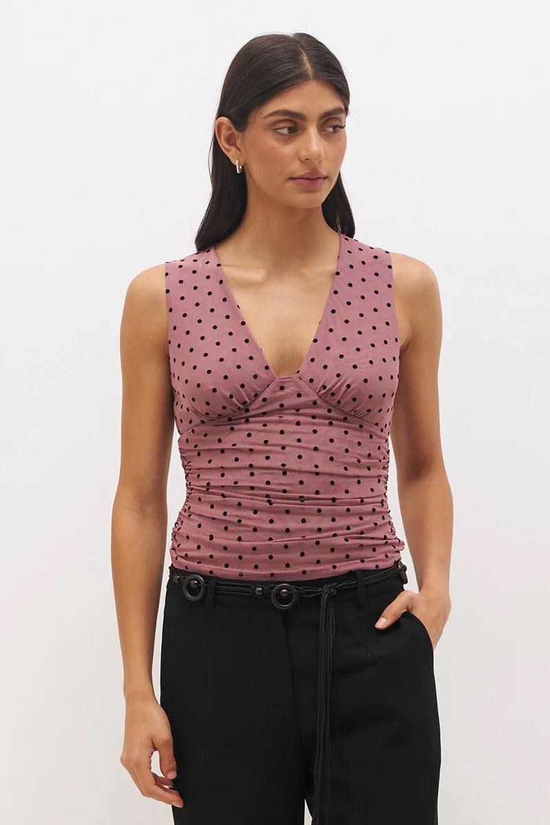 Mon Renn Sonata Spot Top Rosewood and Black