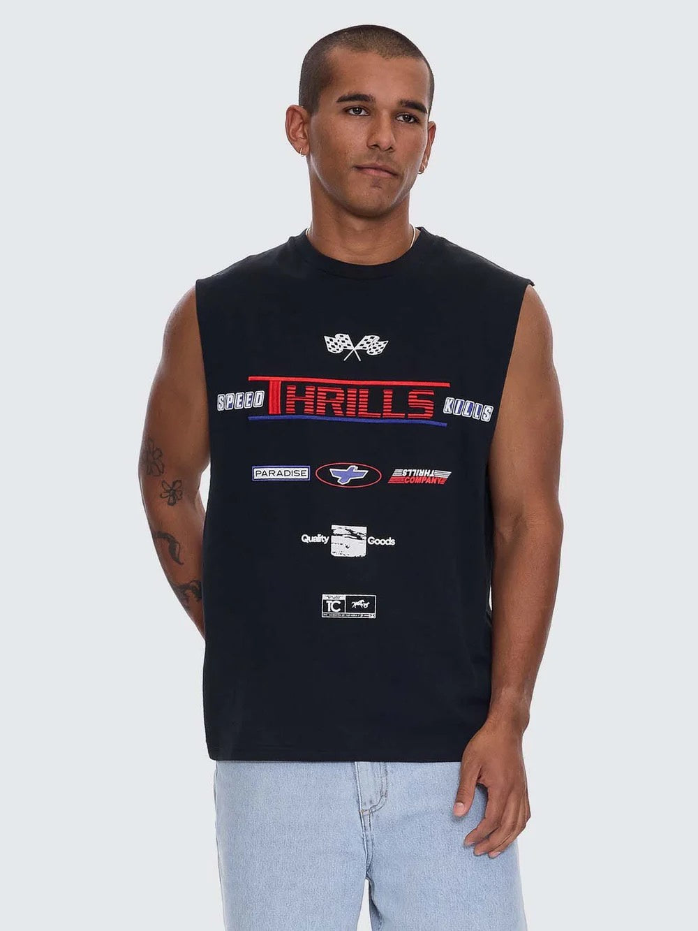 Thrills Rapid Fire Box Fit Oversize Muscle Tee