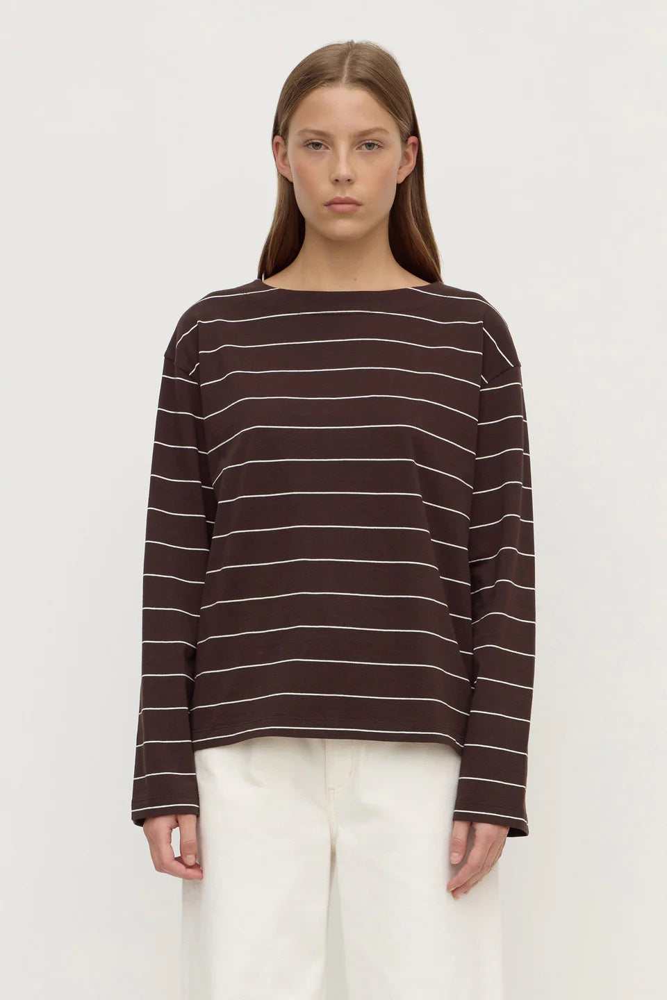 Assembly Scout Long Sleeve Tee Ganache Cream Stripe