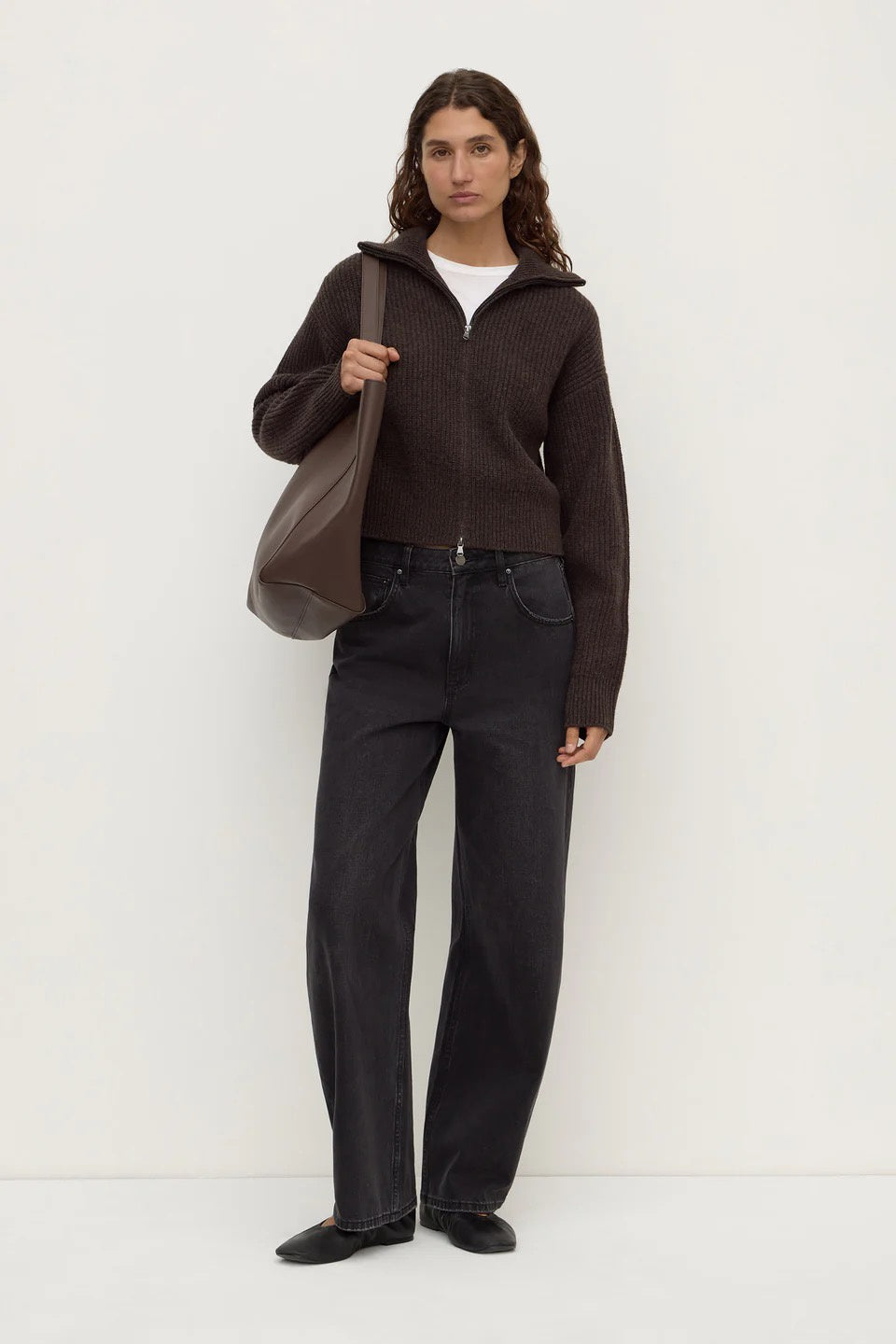 Assembly Kaia Wool Zip Sweater Ganache Marle