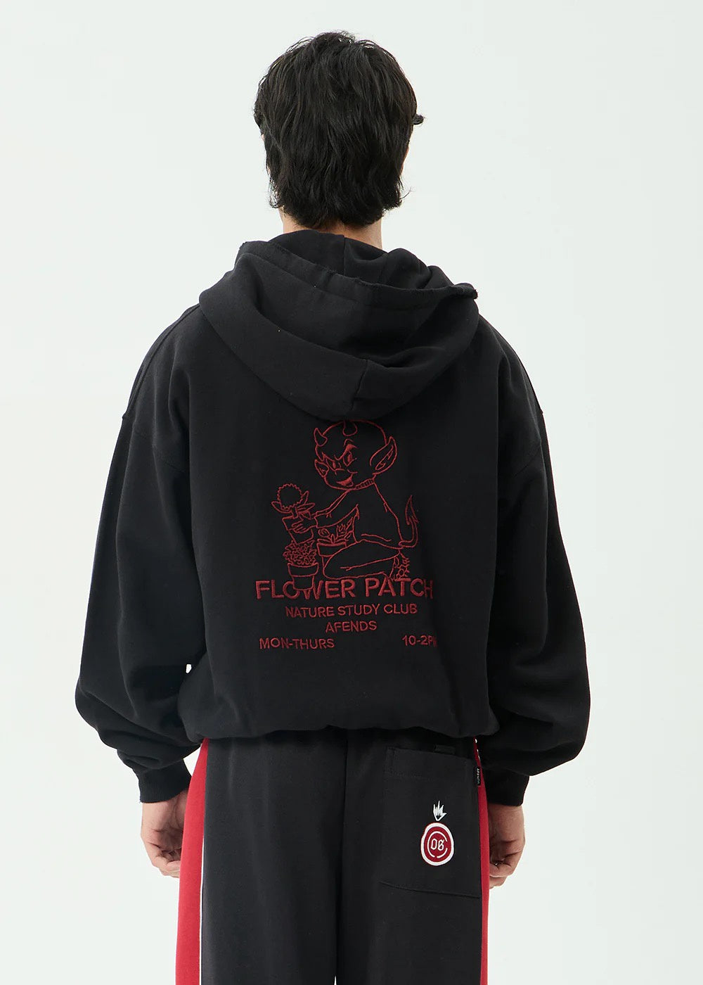 Afends Flower Patch - Boxy Zip Hood - Stone Black