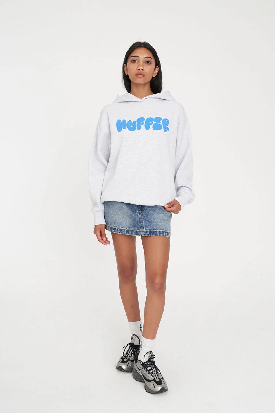 Huffer Womens Weekend Hoodie Hood/Puffy Silver