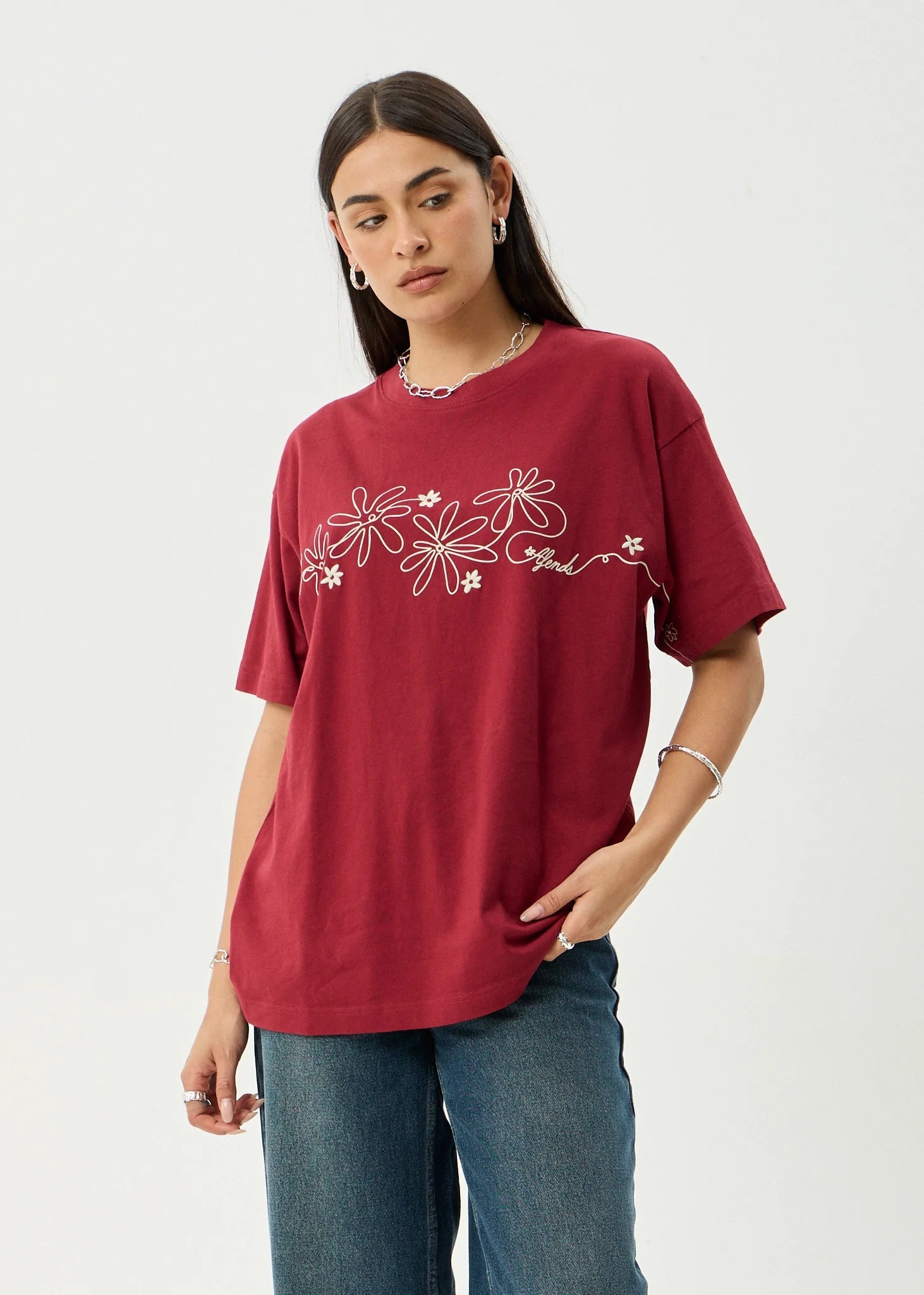 Afends Locket - Oversized Tee - Ketchup
