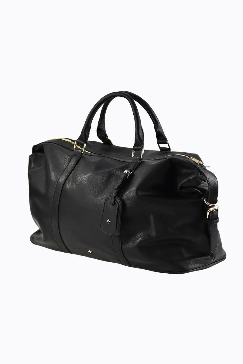 Peta + Jain Reagan Weekender Bag - Black PU/Gold