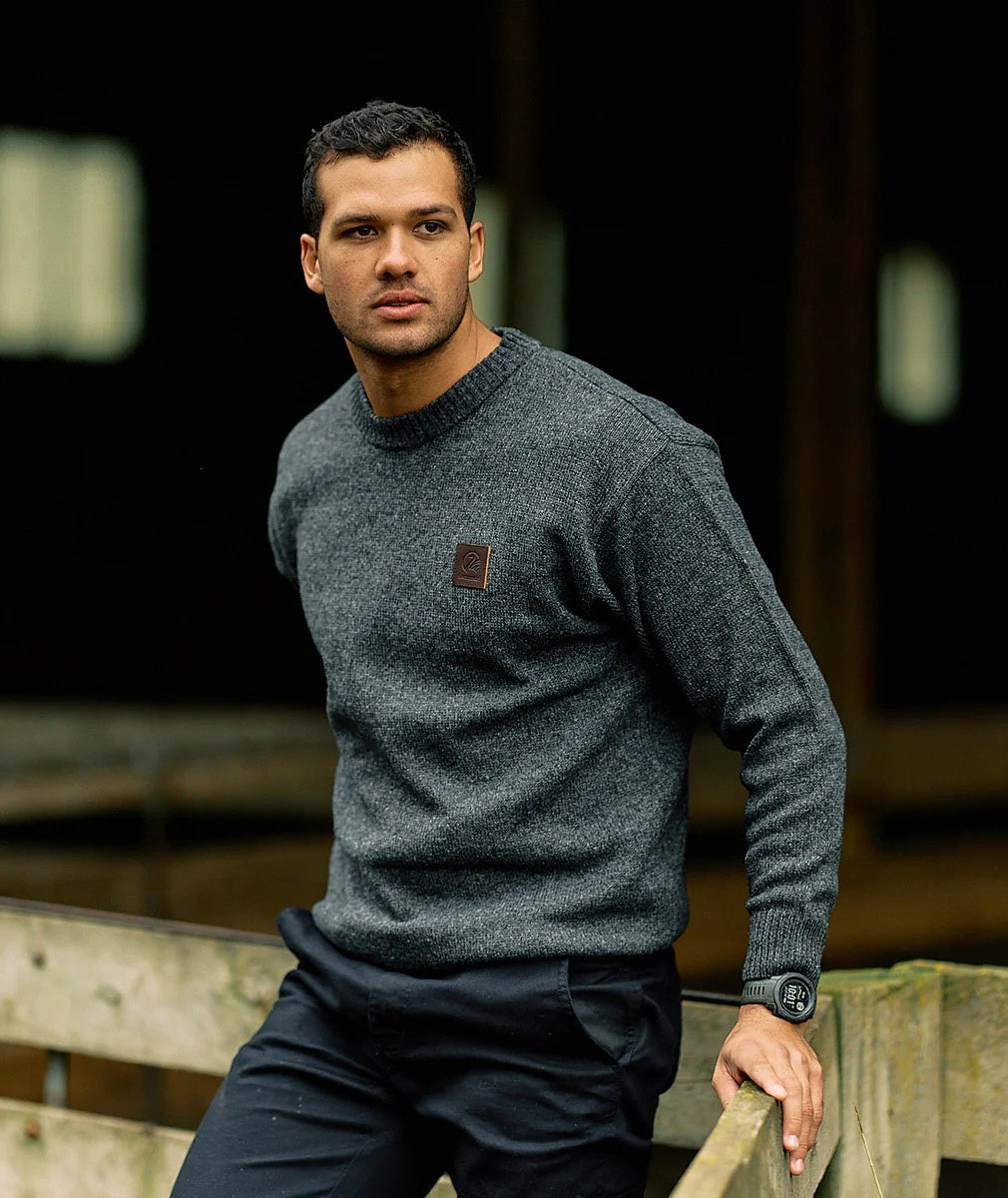 Swanndri Seafarer Crew Neck Sweater Charcoal Marle