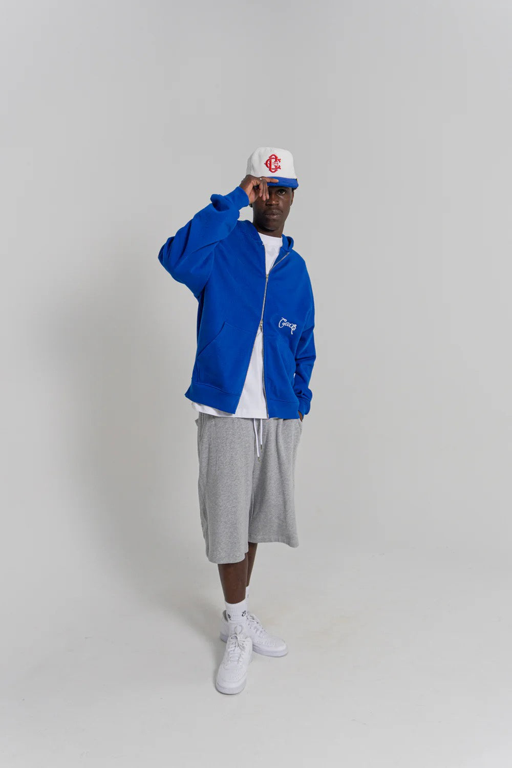 Crate Zip Up Box Fit Hoodie Crate Blue