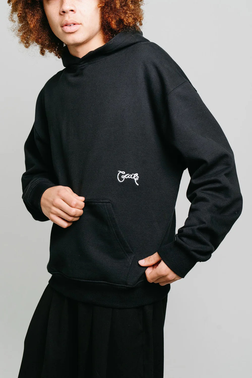 Crate Scripted Box Fit Hoodie Black
