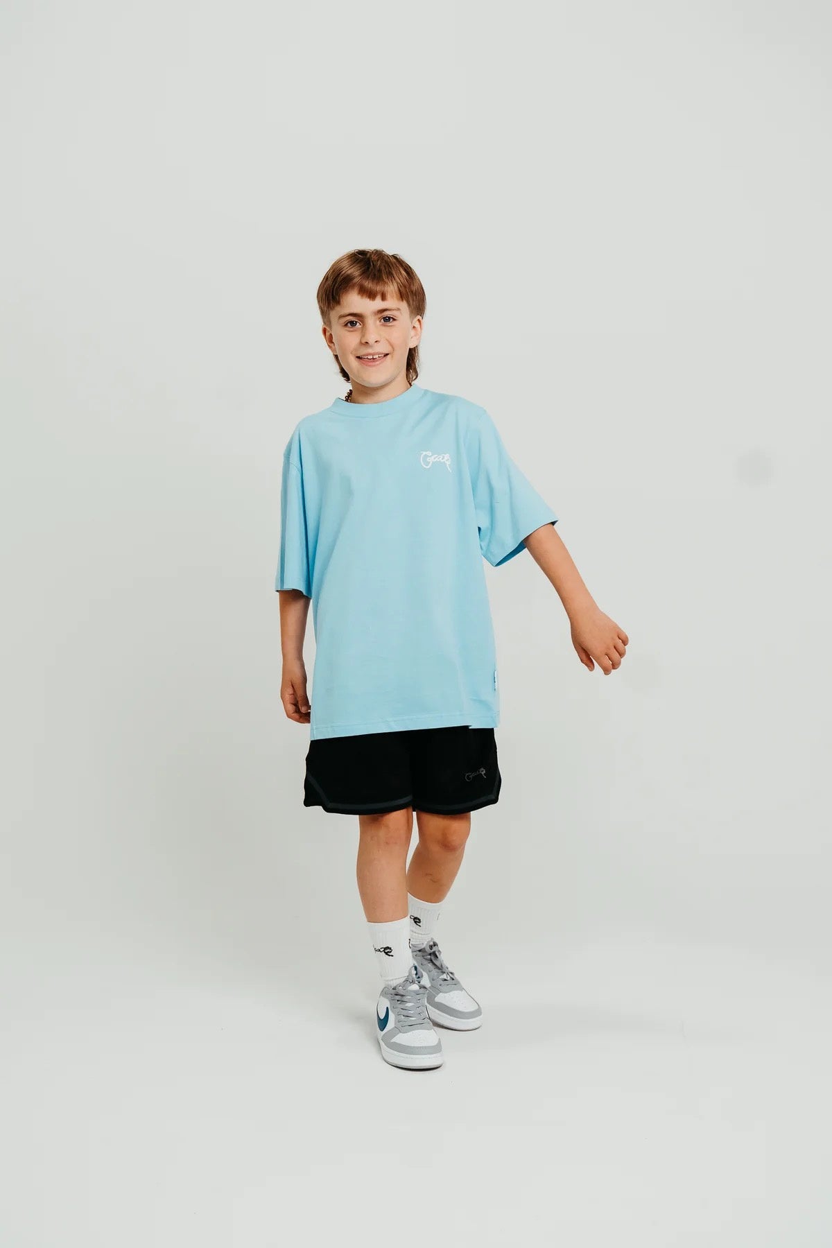 Crate Kids Scripted Box Fit T-Shirt Light Blue