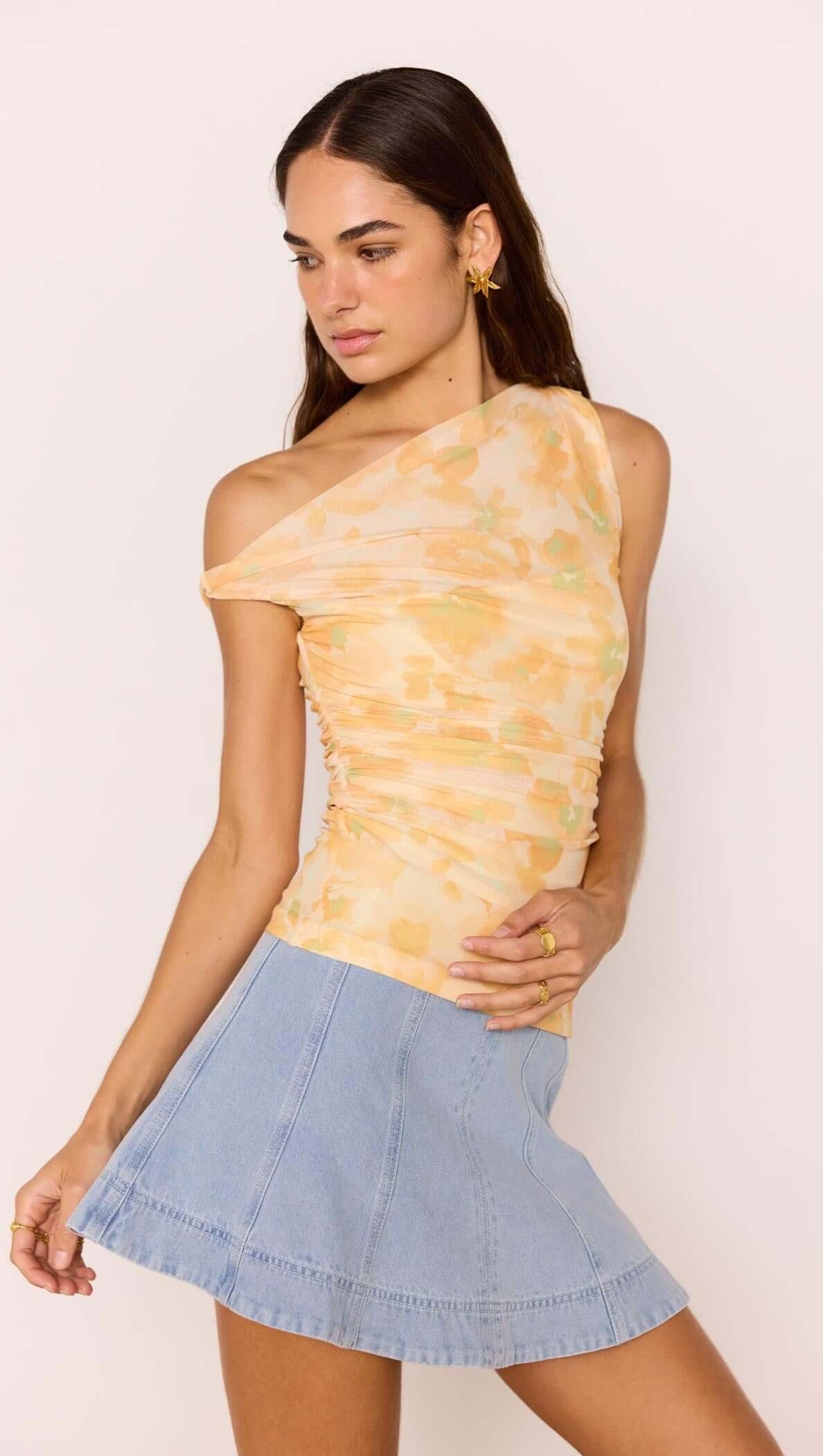 Mink Pink Clair Mesh Top