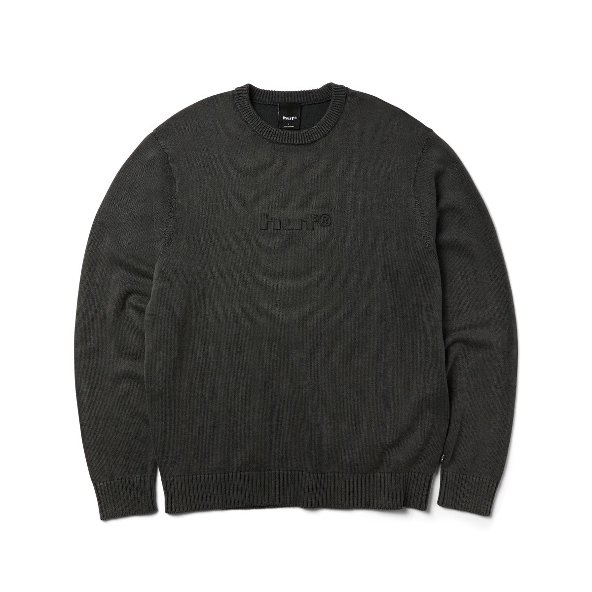 HUF Pacific Washed Embossed Crewneck Black