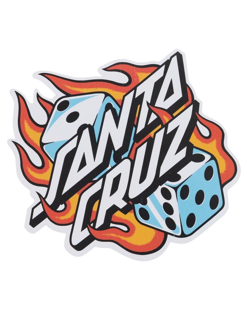 Santa Cruz Flaming Dice Dot Matte Sticker