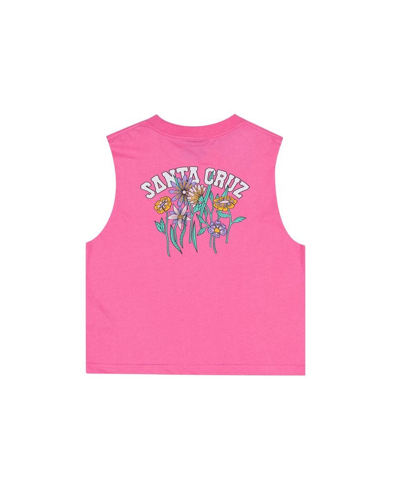 Santa Cruz Youth Girls Field Strip Centre Muscle Pink