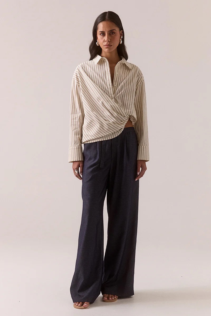 Sovere Taven Shirt Latte Stripe