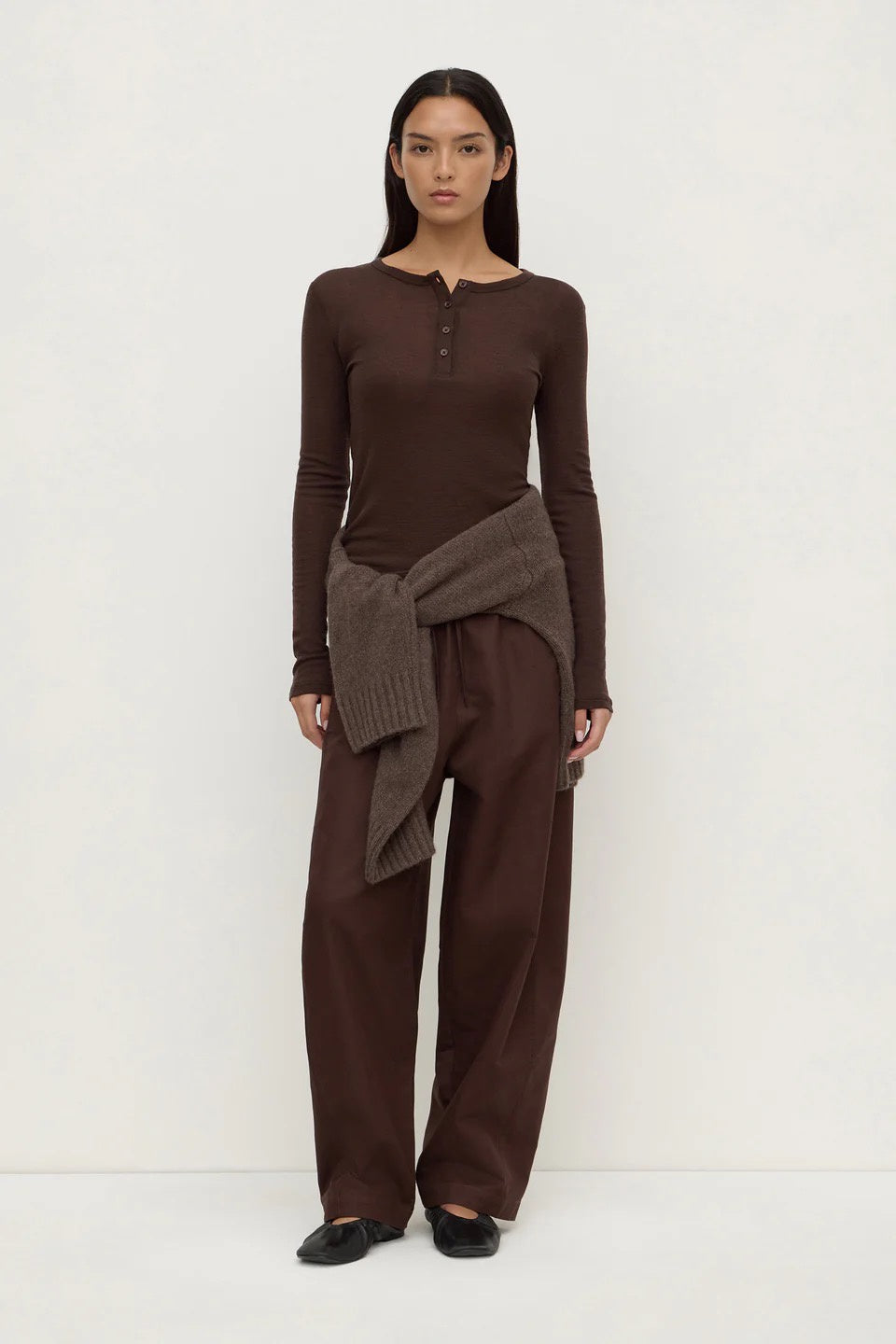 Assembly Nora Merino Wool Henley Ganache